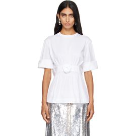 Simone Rocha Simone Rocha White Gathered Rose Wire Sleeve Boy T-shirt