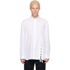 Simone Rocha Simone Rocha White Lace Up Hem Easy Shirt