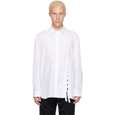 Simone Rocha Simone Rocha White Lace Up Hem Easy Shirt