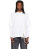 Simone Rocha Simone Rocha White Lace Up Hem Layered Long Sleeve T-shirt - 1