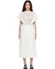 Simone Rocha Simone Rocha White Pleated Sheer Panel Flared Maxi Dress - 1