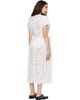 Simone Rocha Simone Rocha White Pleated Sheer Panel Flared Maxi Dress - 3