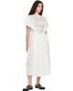 Simone Rocha Simone Rocha White Pleated Sheer Panel Flared Maxi Dress - 4
