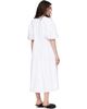 Simone Rocha Simone Rocha White Puff Sleeve Gathered Bow Smock Midi Dress - 3