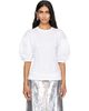 Simone Rocha Simone Rocha White Puff Sleeve Sculpted Contrast T-shirt - 1