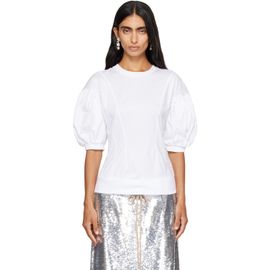 Simone Rocha Simone Rocha White Puff Sleeve Sculpted Contrast T-shirt