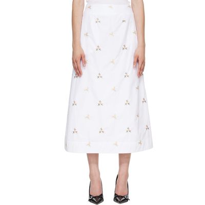 Simone Rocha Simone Rocha White Ripple Midi Skirt