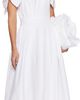Simone Rocha Simone Rocha White Rose Puff Sleeve Hip Midi Dress - 4