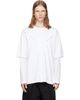 Simone Rocha Simone Rocha White Ruffle Slash Layered Long Sleeve T-shirt - 1