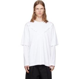 Simone Rocha Simone Rocha White Ruffle Slash Layered Long Sleeve T-shirt