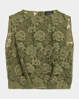 Simone Rocha Sleeveless Floral Lace Boxy Smock Top