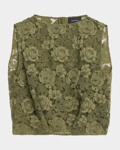 Simone Rocha Sleeveless Floral Lace Boxy Smock Top