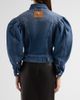 Simone Rocha Women's Sculpted Puff-Sleeve Denim Jacket - 3