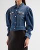 Simone Rocha Women's Sculpted Puff-Sleeve Denim Jacket - 4