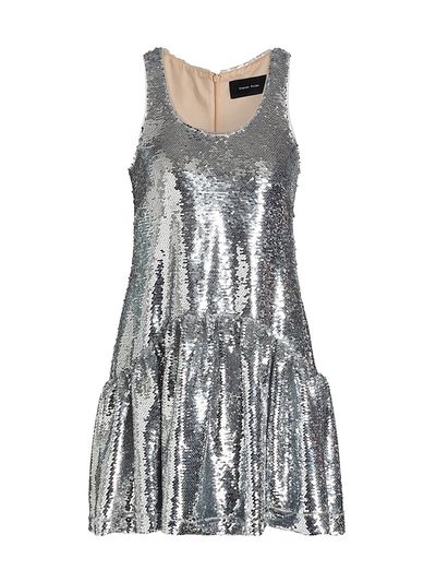 Simone Rocha Women's Sequined Drop Waist Sleeveless Minidress