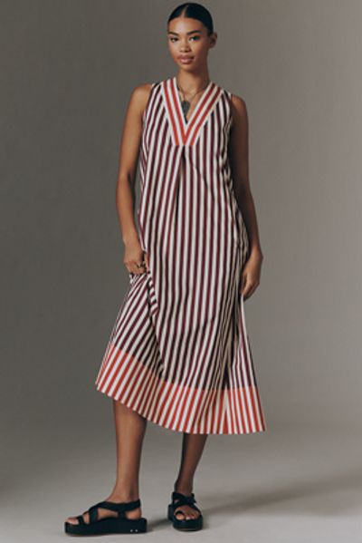SIMONMILLER Mar V-Neck Poplin Midi Dress