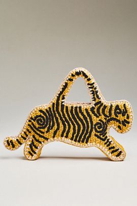 SIMONMILLER Raffia Tiger Bag