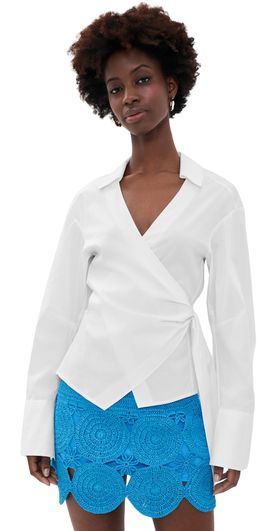 SIMONMILLER SIMONMILLER Anya Poplin Wrap Top Macadamia