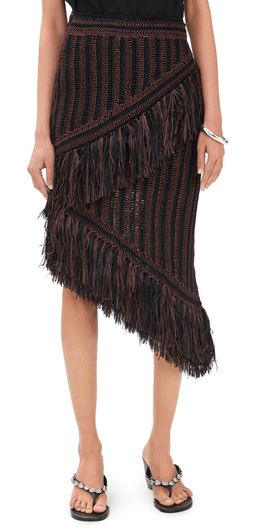 SIMONMILLER SIMONMILLER Beja Midi Skirt Choco Brown/Black Combo