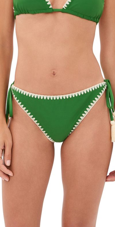 SIMONMILLER SIMONMILLER Bwai Embroidered Bikini Bottoms Grass Green