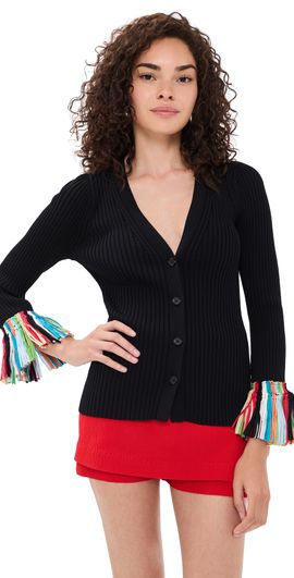 SIMONMILLER SIMONMILLER Cara Knit Fringe Cardigan Black multi