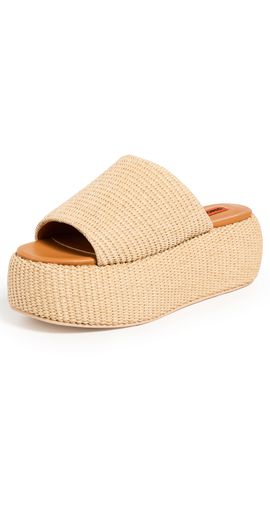 SIMONMILLER SIMONMILLER F285 Raffia Cloudy Platforms Natural