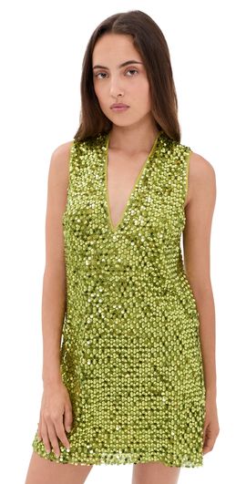 SIMONMILLER SIMONMILLER Fountain Sequin Dress Metallic Pear