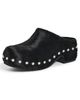 SIMONMILLER SIMONMILLER Haircalf Studded Rio Clogs Black/Silver - 1