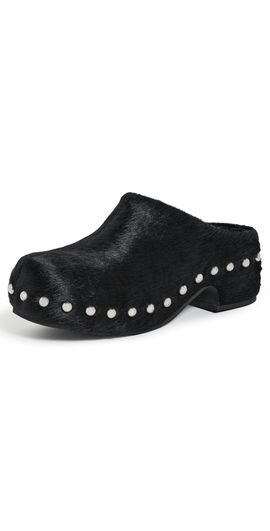 SIMONMILLER SIMONMILLER Haircalf Studded Rio Clogs Black/Silver
