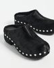 SIMONMILLER SIMONMILLER Haircalf Studded Rio Clogs Black/Silver - 5