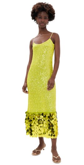 SIMONMILLER SIMONMILLER Imogen Sequin Midi Dress Peridot Combo