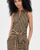 SIMONMILLER SIMONMILLER Inna Sleeveless Poplin Mini Dress Black/Tan Stripe - 2