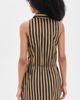 SIMONMILLER SIMONMILLER Inna Sleeveless Poplin Mini Dress Black/Tan Stripe - 3