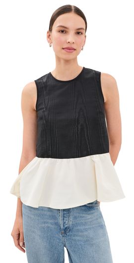 SIMONMILLER SIMONMILLER Iris Moire Top Black/Bone