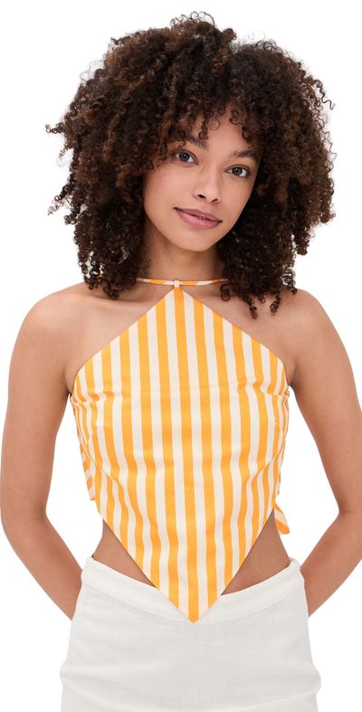 SIMONMILLER SIMONMILLER Kit Poplin Tie Top SUNGOLD/ECRU STRIPE