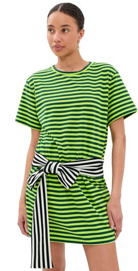 SIMONMILLER SIMONMILLER Lottie T-Shirt Dress Lime Stripe Combo
