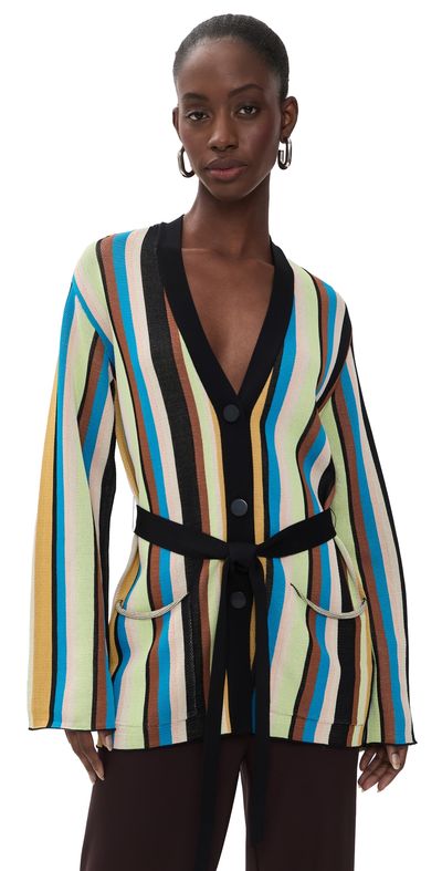 SIMONMILLER SIMONMILLER Max Belted Cardigan Ocean Stripe