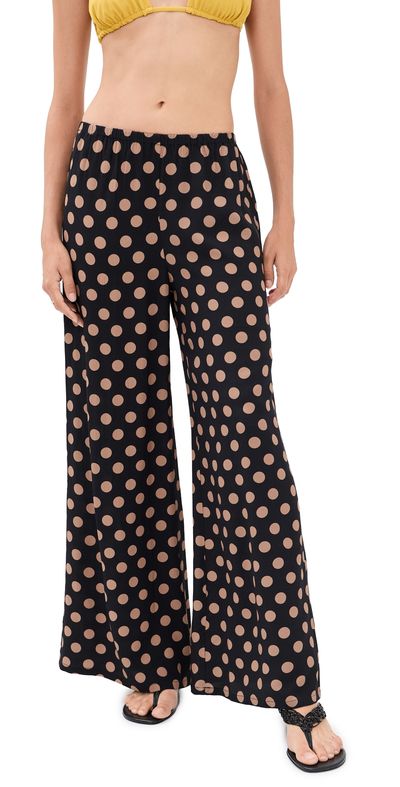 SIMONMILLER SIMONMILLER Nella Crepe Wide Leg Pants Black/Tan Polka Dot