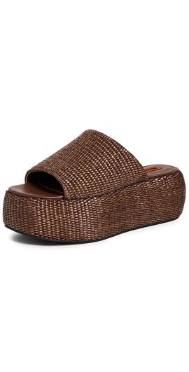 SIMONMILLER SIMONMILLER Raffia Cloudy Platforms Chocolate