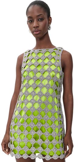 SIMONMILLER SIMONMILLER Sina Crochet Mini Dress Moss/Satellite Silver