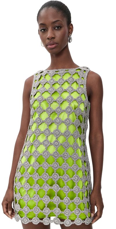 SIMONMILLER SIMONMILLER Sina Crochet Mini Dress Moss/Satellite Silver