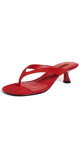 SIMONMILLER SIMONMILLER Suede Beep Thong Sandals LUCKY RED