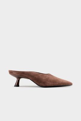 SIMONMILLER SIMONMILLER Suede Pointed Gala Mule - Chocolate 