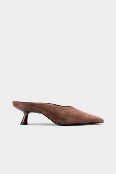 SIMONMILLER SIMONMILLER Suede Pointed Gala Mule - Chocolate 