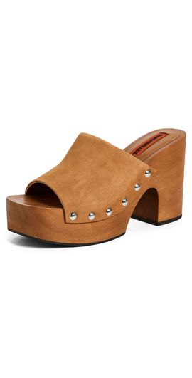 SIMONMILLER SIMONMILLER Suede Sol Wood Sandals Tobacco
