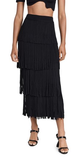 SIMONMILLER SIMONMILLER Za Za Knit Fringe Skirt Black