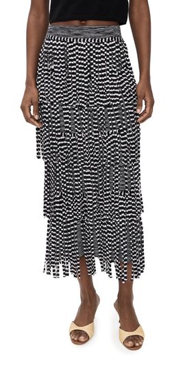 SIMONMILLER SIMONMILLER Za Za Knit Fringe Skirt Black/White Space Dye