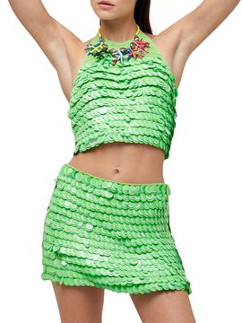 SIMONMILLER Women's Cropped Candy Sequin Top
