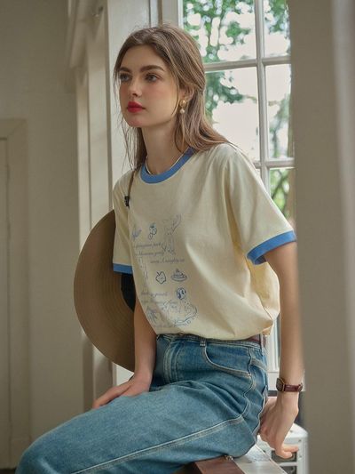 Simple Retro SR Baby Contrast Color T-Shirt
