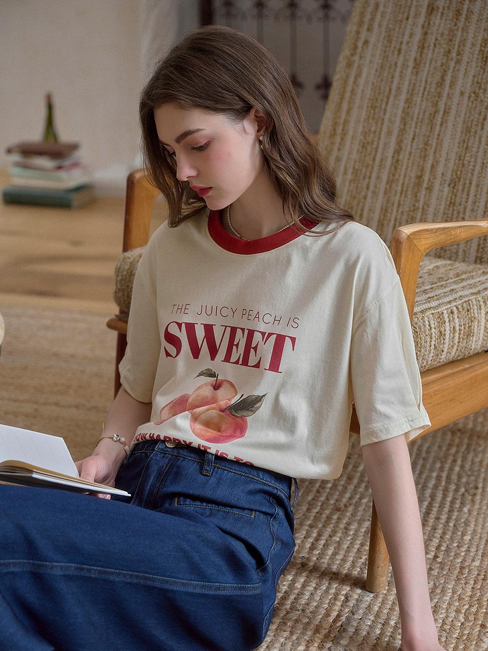 Simple Retro SR Casual Simple Letter T-Shirt